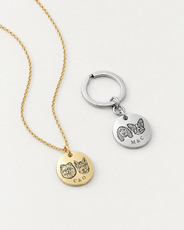 Collar Pet Face Double y Llavero Pet Face Double