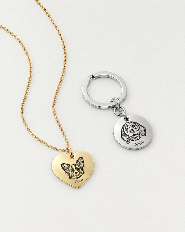 Collar Pet Face Love y Llavero Pet Face