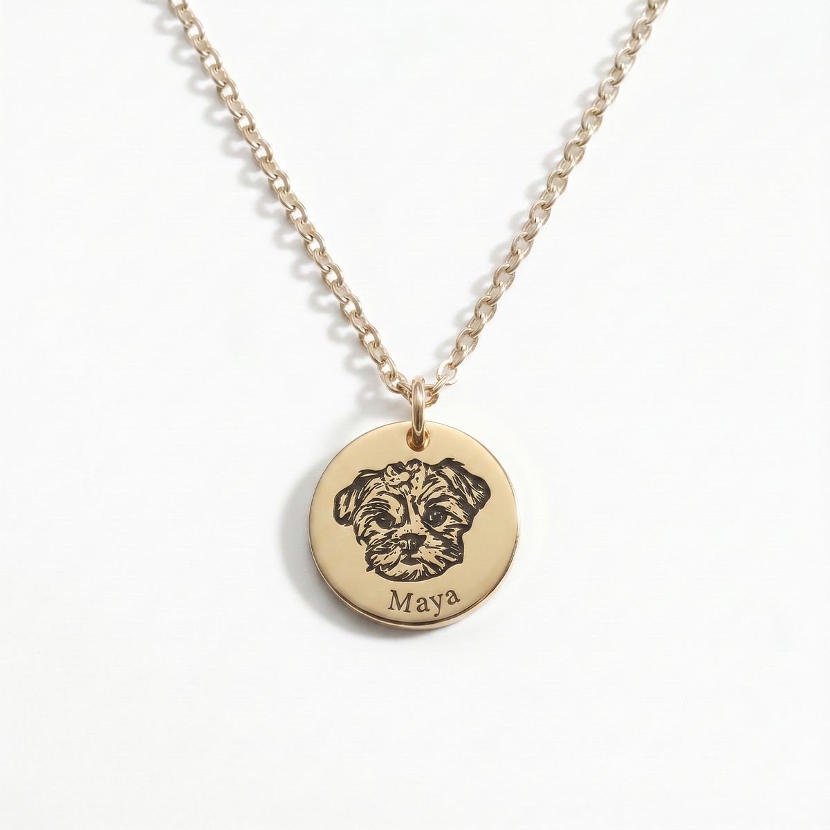Collar Pet Face de acero con la foto de una mascota grabada a láser