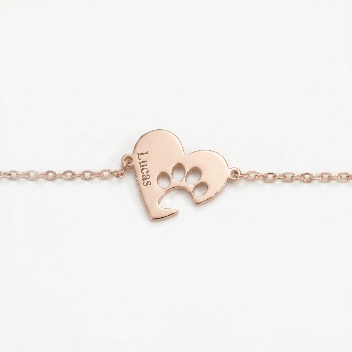 Pulsera Paw Heart en Rose Gold