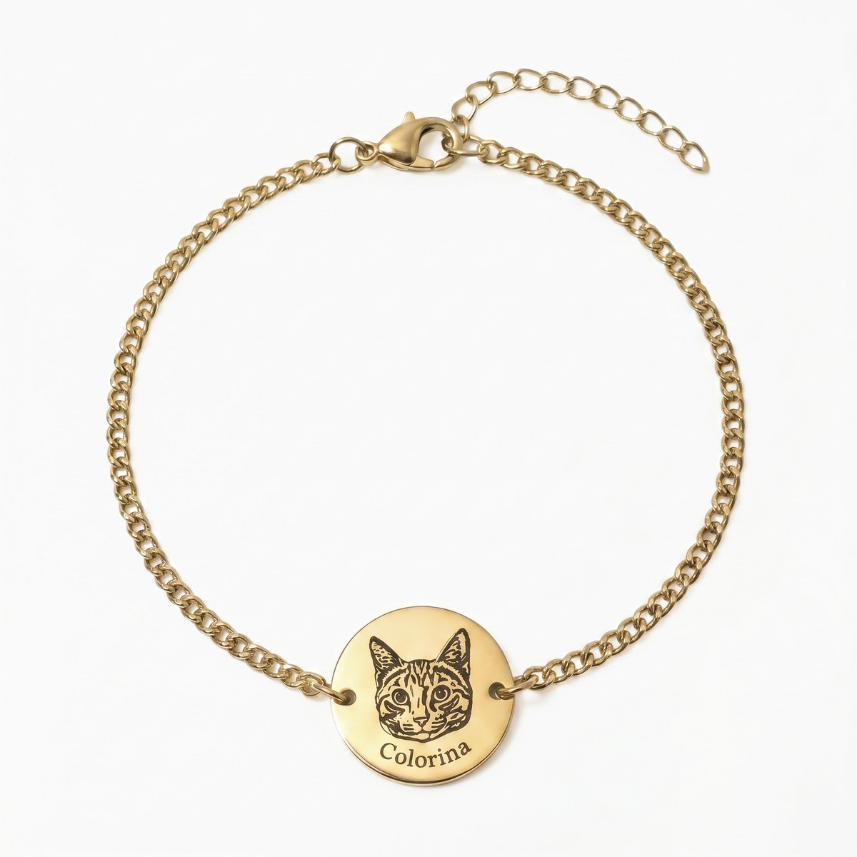 Pulsera Pet Face de acero con la foto de una mascota grabada a láser